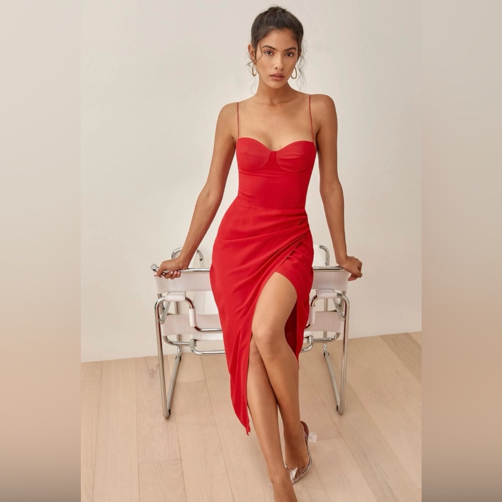 Reformation Red Kourtney dress